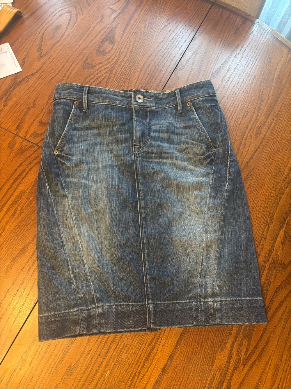 VTG Y2K X2 low rise denim pencil skirt size 0